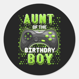 Pegatina Redonda Del Juego De Videojuegos De Cumpleaños G