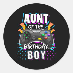 Pegatina Redonda Del Juego De Videojuegos De Cumpleaños G