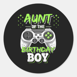 Pegatina Redonda Del Juego De Videojuegos De Cumpleaños G