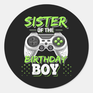 Pegatina Redonda Del Juego De Videojuegos De Cumpleaños G