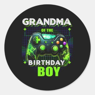 Pegatina Redonda Del Juego De Videojuegos Familiares De Cumpleaños
