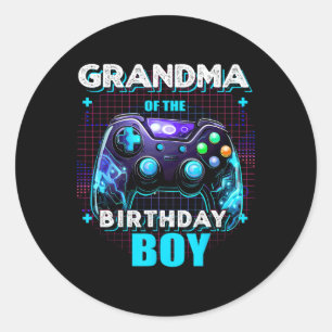 Pegatina Redonda Del Juego De Videojuegos Familiares De Cumpleaños 