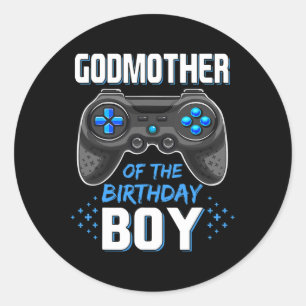 Pegatina Redonda Del Juego De Videojuegos Familiares De Cumpleaños
