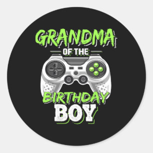 Pegatina Redonda Del Jugador De Videojuegos De Cumpleaños 1