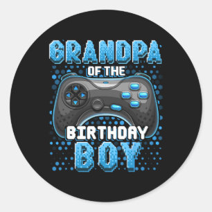 Pegatina Redonda Del Jugador De Videojuegos De Cumpleaños 3