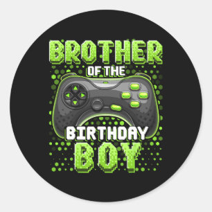 Pegatina Redonda Del Jugador De Videojuegos De Cumpleaños 3
