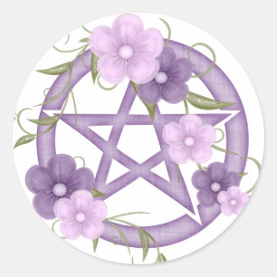 Pegatina Redonda ♥ del Pentagram del ♥ (mystical-1)