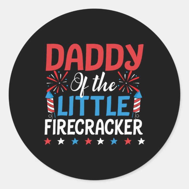 Pegatina Redonda Del Pequeño Camisas De Los Piratas El 4 De Julio N (Anverso)