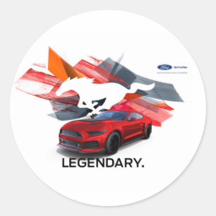 Pegatina redonda del personalizador de Mustang