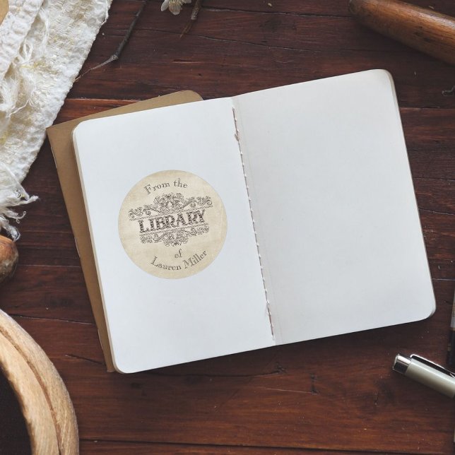 Pegatina Redonda Del propietario del libro de la biblioteca de Pers (Subido por el creador)