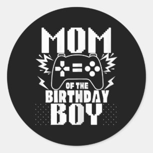 Pegatina Redonda Del Tema Del Controlador De Videojuegos Birthday B