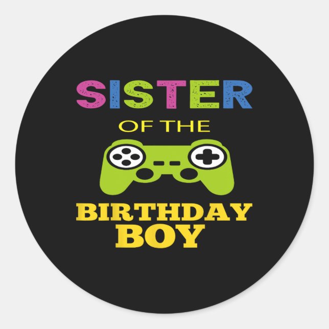 Pegatina Redonda Del Videojuego De Birthday (Anverso)