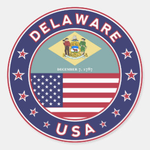 Pegatina Redonda Delaware