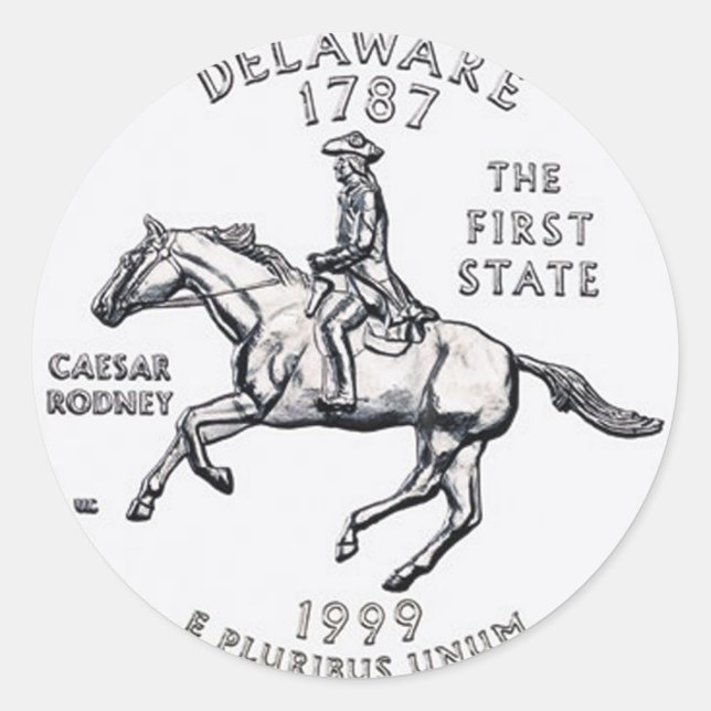 Pegatina Redonda Delaware (Anverso)