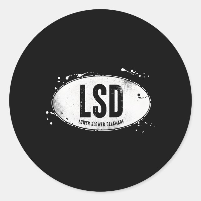 Pegatina Redonda Delaware más baja 2 (Anverso)