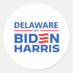 Pegatina Redonda Delaware para Biden Harris