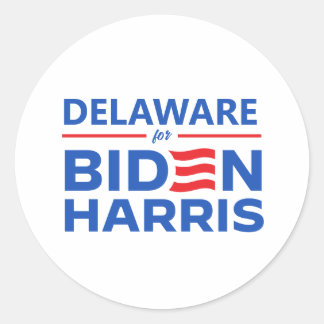 Pegatina Redonda Delaware para Biden Harris