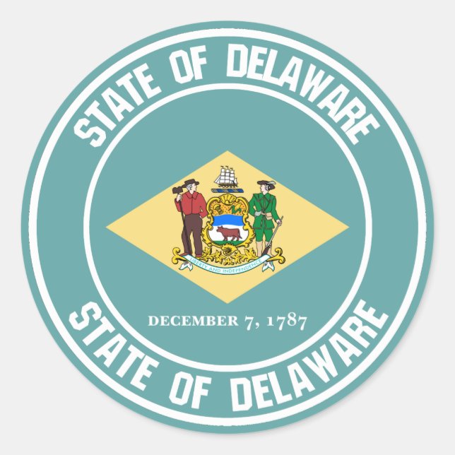 Pegatina Redonda Delaware Round Emblem (Anverso)