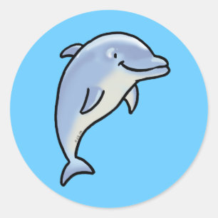 Pegatina Redonda Delfín cutáneo