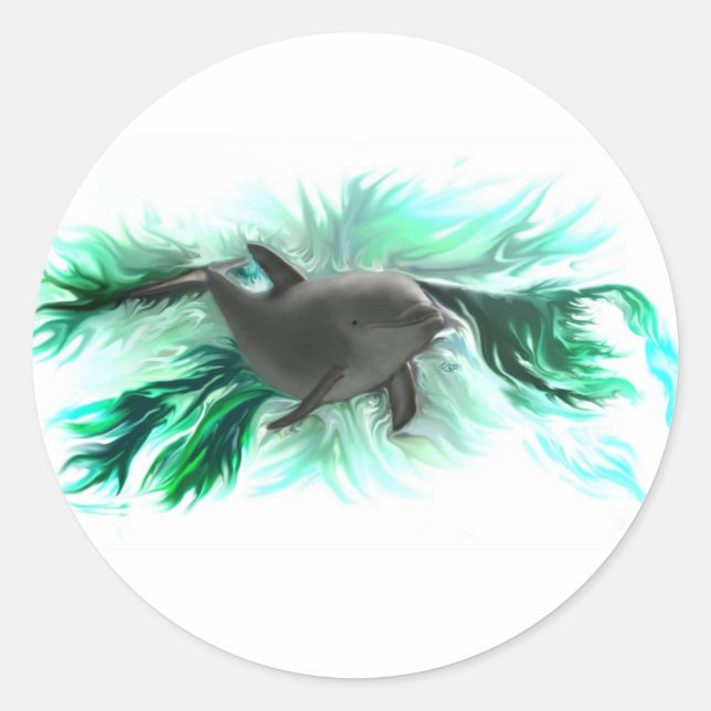 Pegatina Redonda Delfinbaby (Anverso)