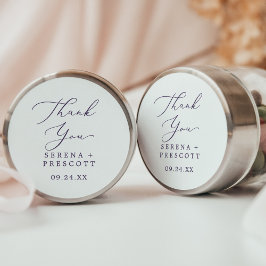 Pegatina Redonda Delicado Plum Purple Gracias A Boda Favor