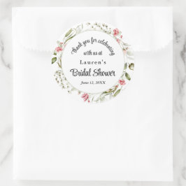 Pegatina Redonda Delicados florines acuarela Floral Bridal Favor