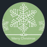 Pegatina Redonda Delicados Snowflakes Christmas Stickers<br><div class="desc">Limpio y moderno Delicate Snowflakes con stickers de Navidad en sabio. Dale a tus amigos y familiares una dosis de alegría de vacaciones con estos pegatinas divertidos. ¡Una gran idea para los surfistas a precios asequibles! Personalizar el texto para darle a este diseño un toque más personal!</div>