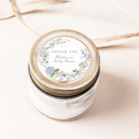 Delicate Blue Floral Wreath Baby Shower