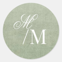 Delicate Pastel Sage Green Monogram Wedding