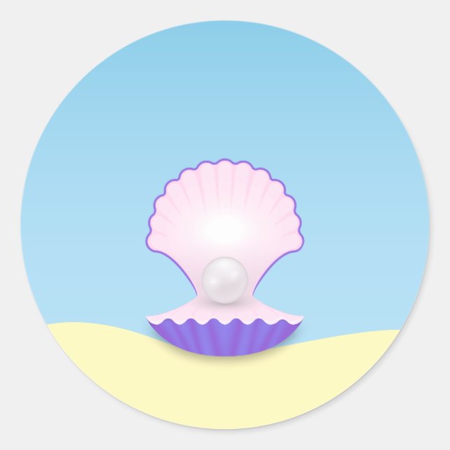 Pegatina Redonda Delicate Seashell (Anverso)