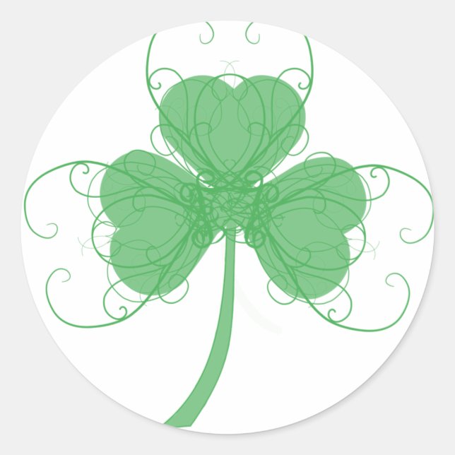 Pegatina Redonda Delicate Shamrock (Anverso)
