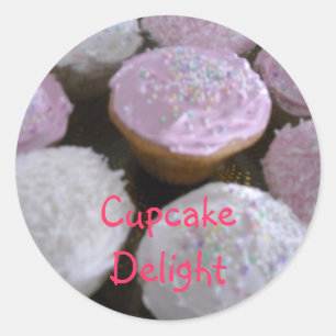 Pegatina Redonda Delicia de Cupcake