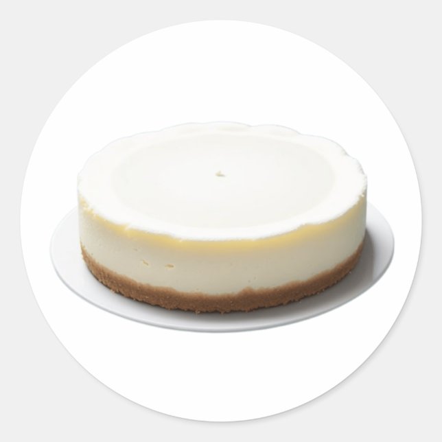 Pegatina Redonda Delicioso Cheesecake Casero (Anverso)