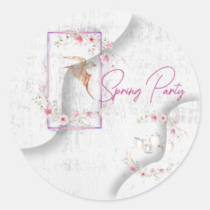 Pegatina Redonda Delicioso fiesta de té