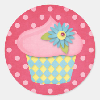 Pegatina Redonda delicioso pastel