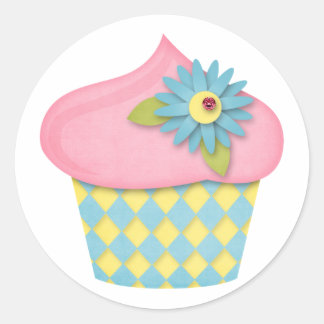 Pegatina Redonda delicioso pastel