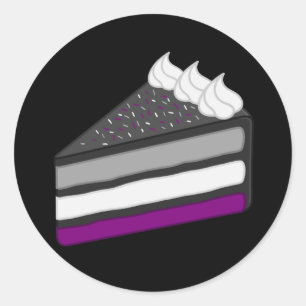 Pegatina Redonda Delicioso trozo de pastel asexual