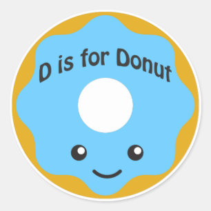 Pegatina Redonda Delightning D es para Donut