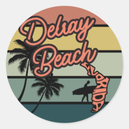 Pegatina Redonda Delray Beach, Florida