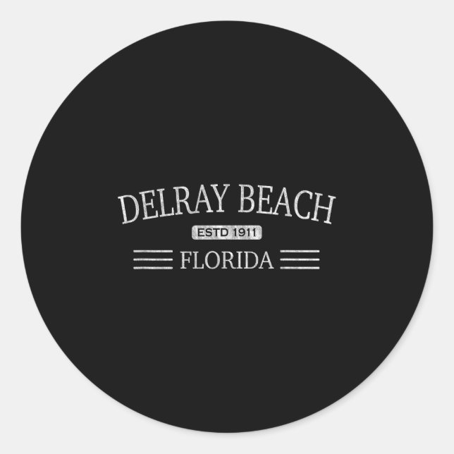 Pegatina Redonda Delray Beach Florida - Florida (Anverso)
