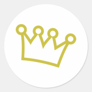 Pegatina Redonda deluxe de la corona de oro