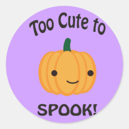 Pegatina Redonda ¡Demasiado Agradable Para Hablar! Calabaza pequeña
