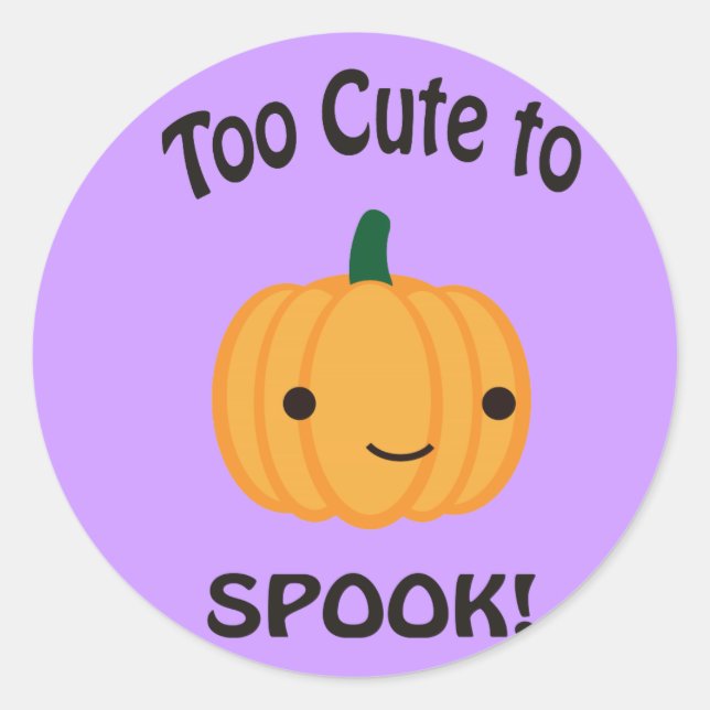 Pegatina Redonda ¡Demasiado Agradable Para Hablar! Calabaza pequeña (Anverso)