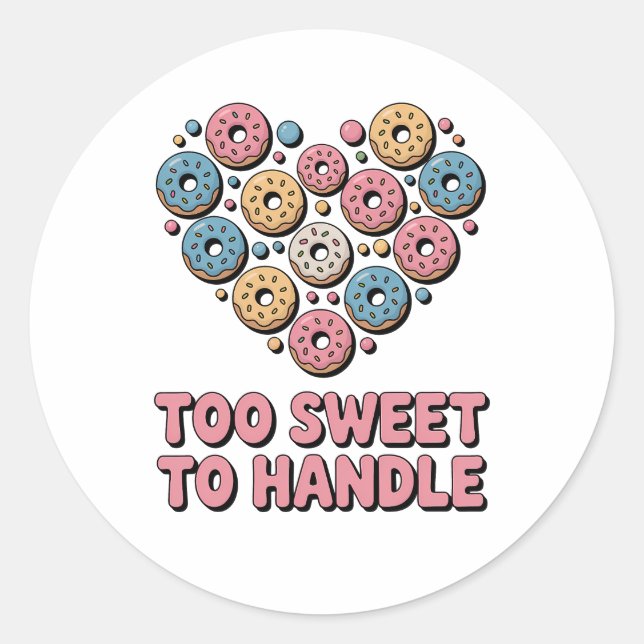 Pegatina Redonda Demasiado dulce para manejar | Donut Kids (Anverso)