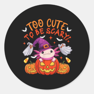 Pegatina Redonda Demasiado gracioso Chiste asusta Halloween Axolotl