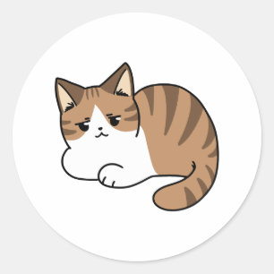 Pegatina Redonda Demasiado Guay para preocuparse, demasiado perezos