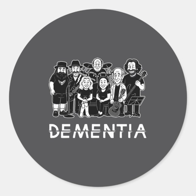 Pegatina Redonda Dementia New Black _1  (Anverso)
