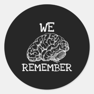 Pegatina Redonda Dementia que recordamos cuando los seres queridos
