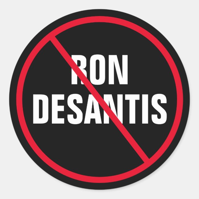 Pegatina Redonda Demócrata anti Ron DeSantis en Florida (Anverso)