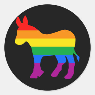 PEGATINA REDONDA DEMÓCRATA GAY